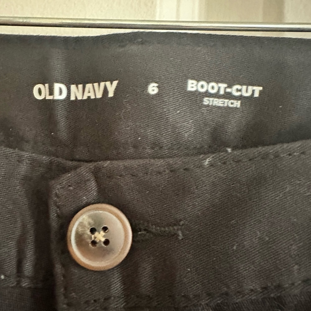 Old Navy Midnight Black Straight-Leg Pants
